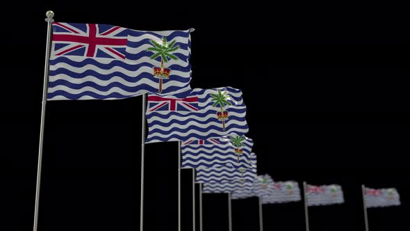 British Indian Ocean Territory row flag with Alpha e