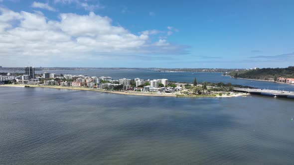 4K Drone towards South Perth