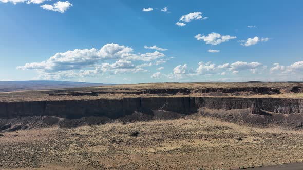 Wide aerial shot of the desert landscape in Eastern Washington.