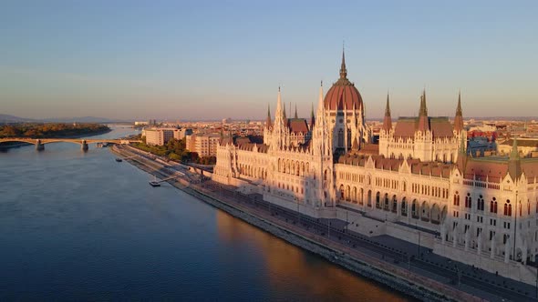 The Hungarian Parliament Building on River Danube