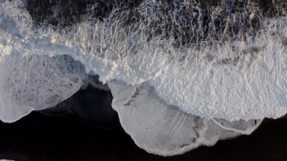 Bird's Eye View of the Black Sand Beach in Iceland