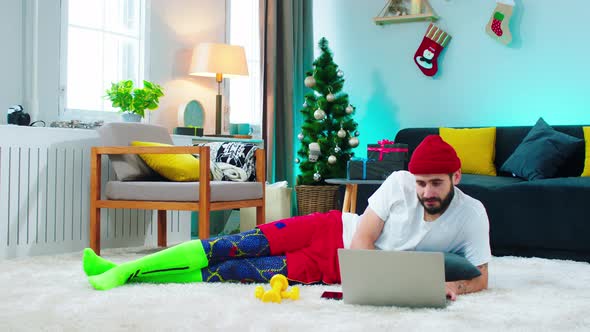 Charismatic Happy Young Man Working Online From