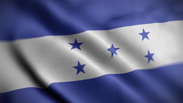 Honduras Flag Textured Waving Close Up Background HD