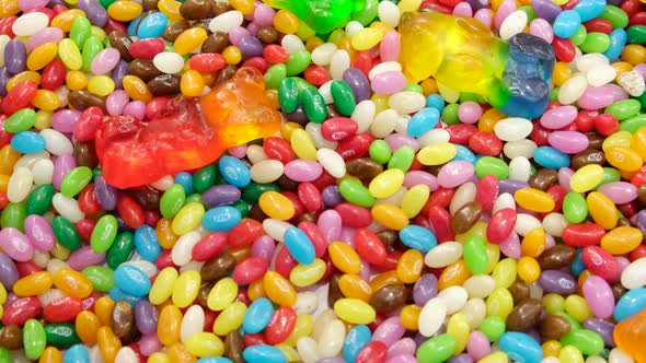 Different Types of Candies Top View From a Foreshortening