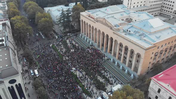 Static Georgian Protest in Tbilisi