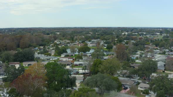 Flying over residential community of Magnolia Valley