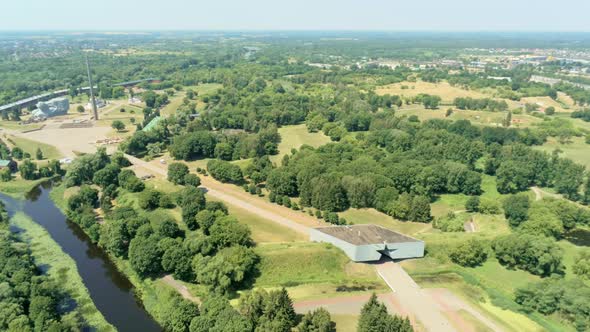 Brest Fortress in Belarus with Star Shaped Entrance and High Obelisk