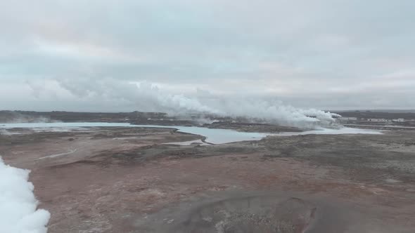 Gunnuhver hot springs and steam in Iceland