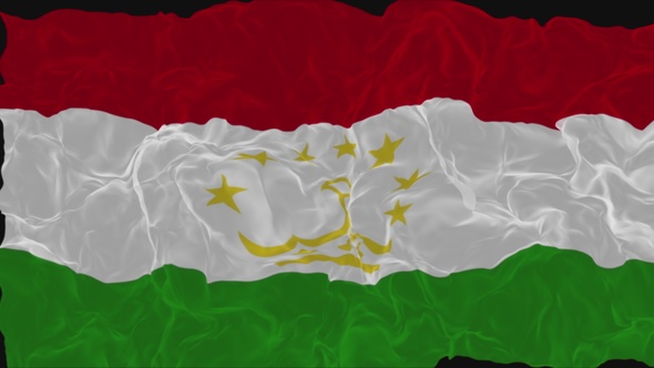 flag Tajikistan turns into smoke. State weakening concept a crisis, alpha channel