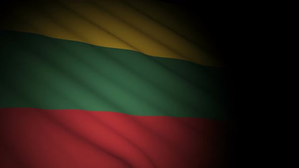 Lithuania Bissau Flag Blowing in Wind