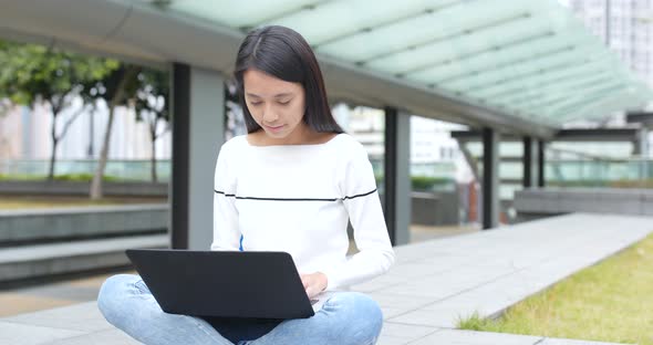 Woman using on laptop computer