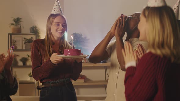 Friends Throwing Birthday Party for Young Woman