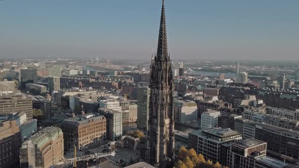 Aerial Footage Top View of Hamburg October