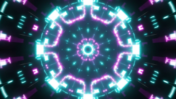 Abstract Fractal Neon Energy Portal