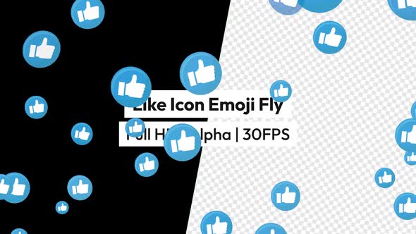 Like Shape React Emoji Fly with Alpha