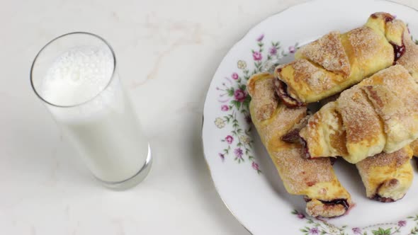 Homemade Pastry With Milk