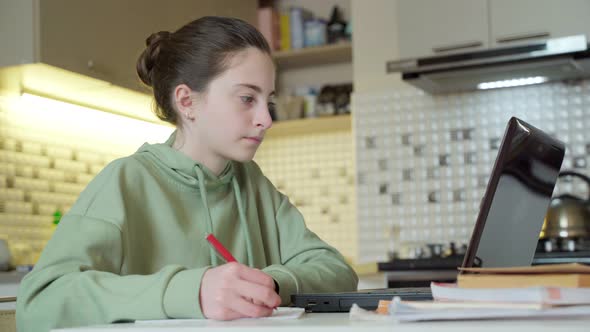 Girl Learning From Home