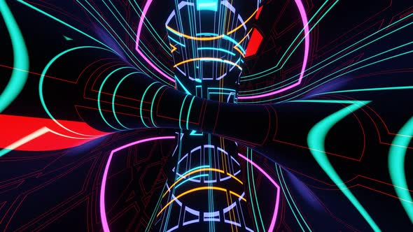 VJ Loop Abstract Surreal Neon Background Flashing Multicolored Lights