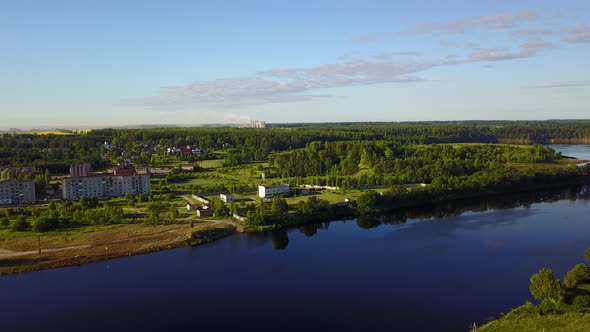 Landing Drone On The Bank Of The River Western Dvina Near The Village Of Ruba