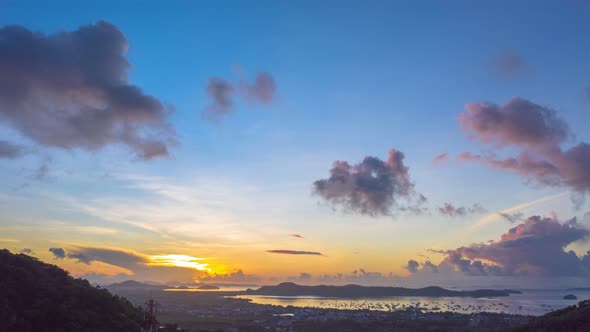 Hyperlapse Sunrise On Horizon Of Andaman Sea