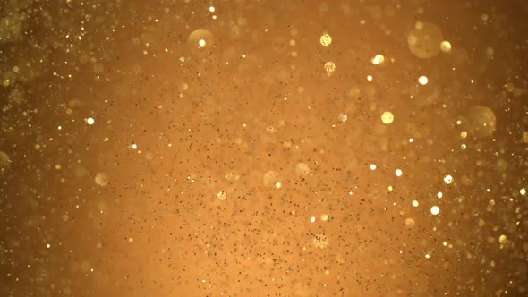 Golden Glitter Background in Super Slow Motion at 1000Fps