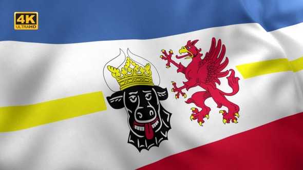 Mecklenburg-Western Pomerania Flag with Emblem - 4K