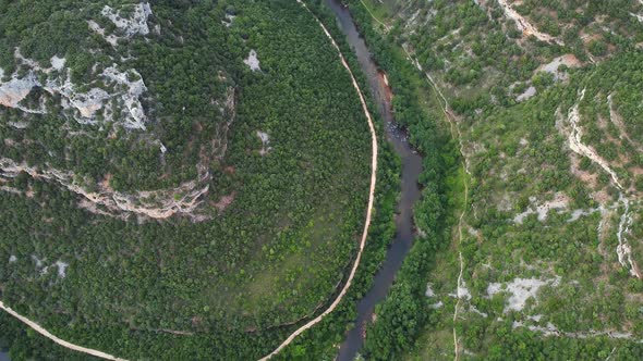 Aerial View of Ebro River Canyon in Burgos, Spain.