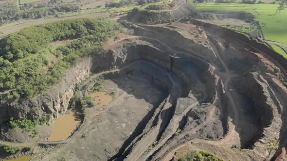 Aerial view of quarry hole