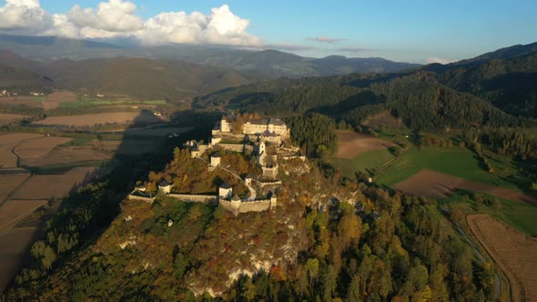 Aerial View Of Wellknown Medieval Castle Hochosterwitz 15