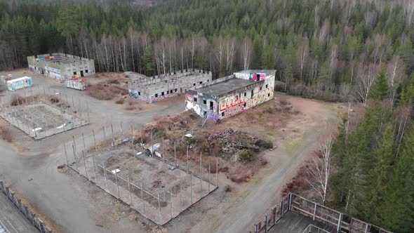 Abandoned Urban Warfare Facility Airsoft and Paintball Destination Aerial