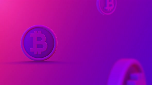 Bitcoin Rotating Coins Looping Background 4K