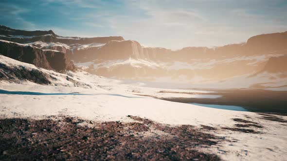 Rocks and Hills Under the Snow