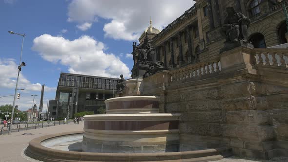 Sculptures in front of the National Museum