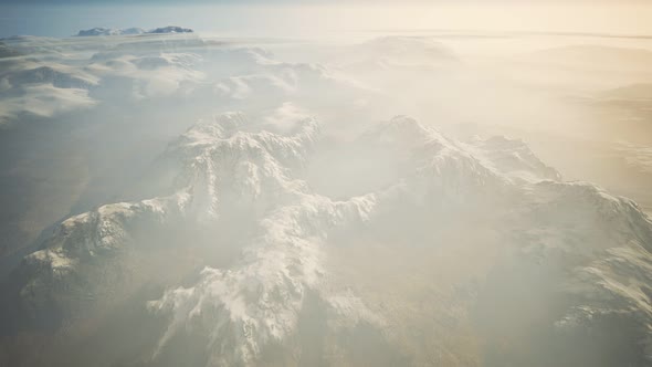 Alps Mountain Range Aerial Shot Flying