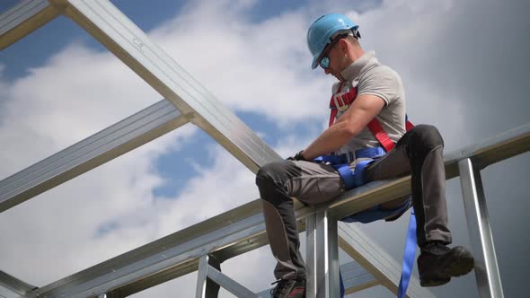 Worker and Safety Harness Equipment