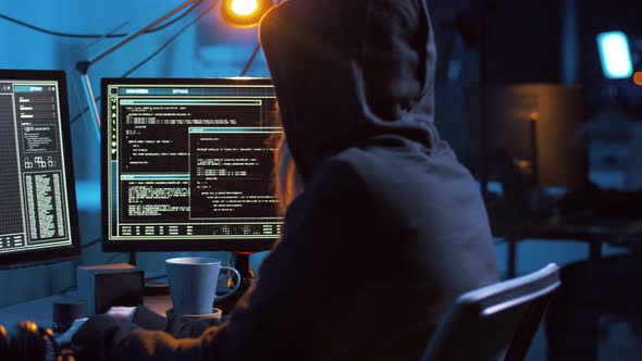 Hacker Creating Computer Virus for Cyber Attack 5