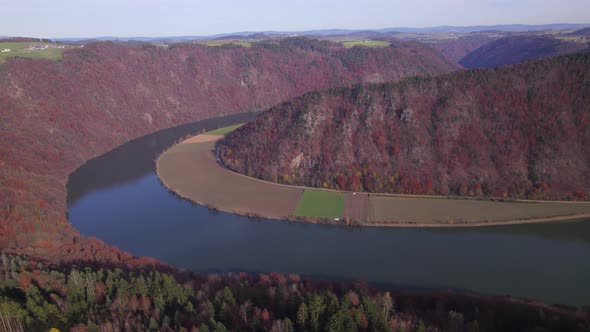 A Section of The Danube Loop in the Fall A Meandering Bend in the River