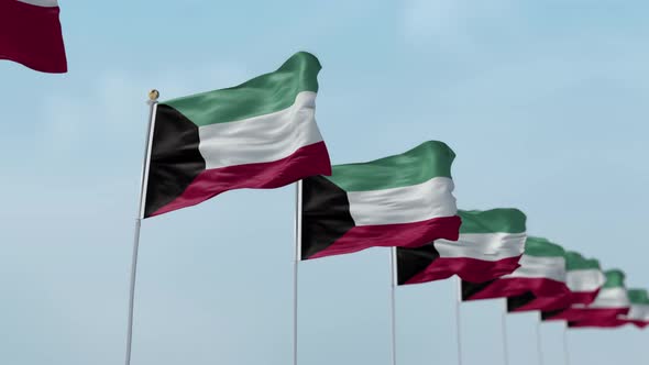 Kuwait Row Of Flags 