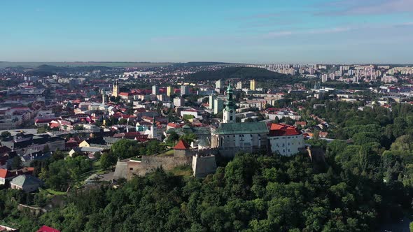 Aerial view of the castle in the city of Nitra in Slovakia