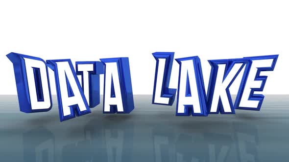 Data Lake Raw Information Storage System Solution Words Letters 3d Animation