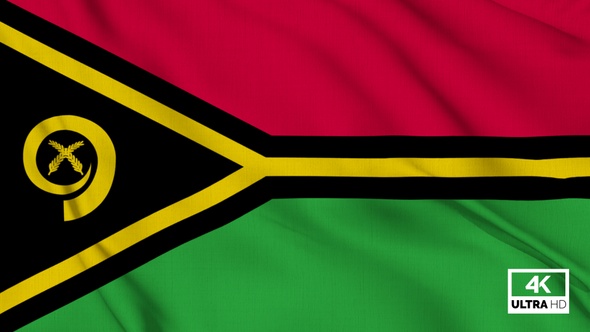 Vanuatu Flag Waving Slowly Looped