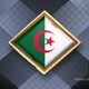 Algeria Flag Rotating Badge 4K Looping with Transparent Background - VideoHive Item for Sale