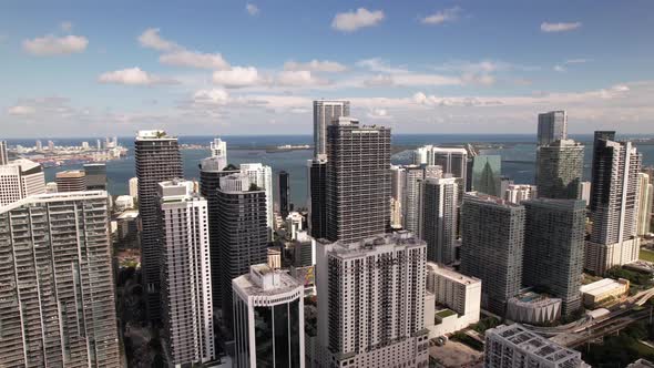 5k stock aerial drone footage Brickell Miami FL