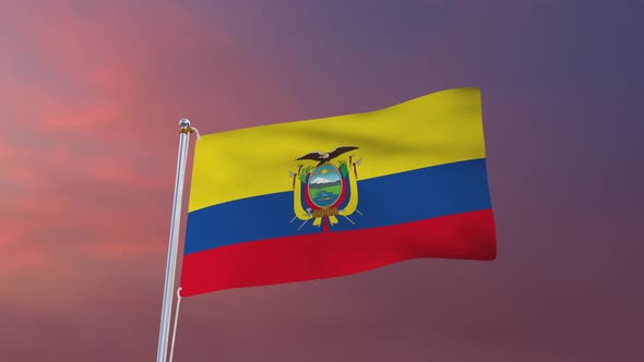 Flag Of Ecuador Waving 4k