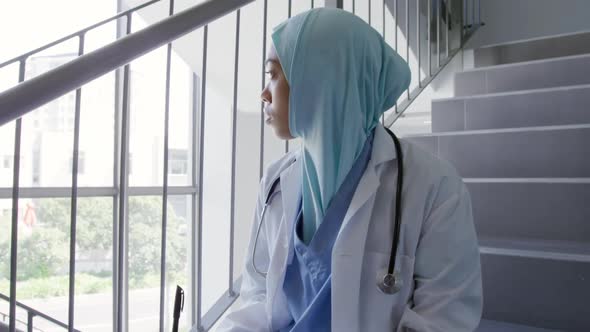 Medical professional working at a hospital