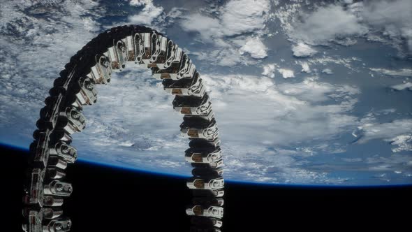 Futuristic Space Station on Earth Orbit alt