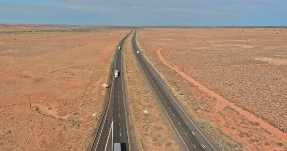 Above the Road in a Desert New Mexico on Interstate Highway