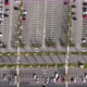 Aerial View of Many Colorful Cars Parked on Parking Lot with Lines and Markings for Parking Places - VideoHive Item for Sale