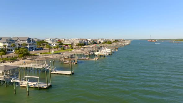 Drone Footage Of Wrightsville Beach North Carolina Residential Luxury Homes And Boat Docks