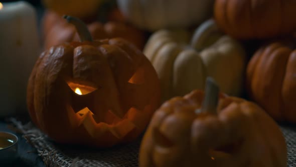 Halloween Pumpkins With Lights